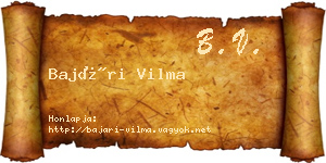Bajári Vilma névjegykártya
